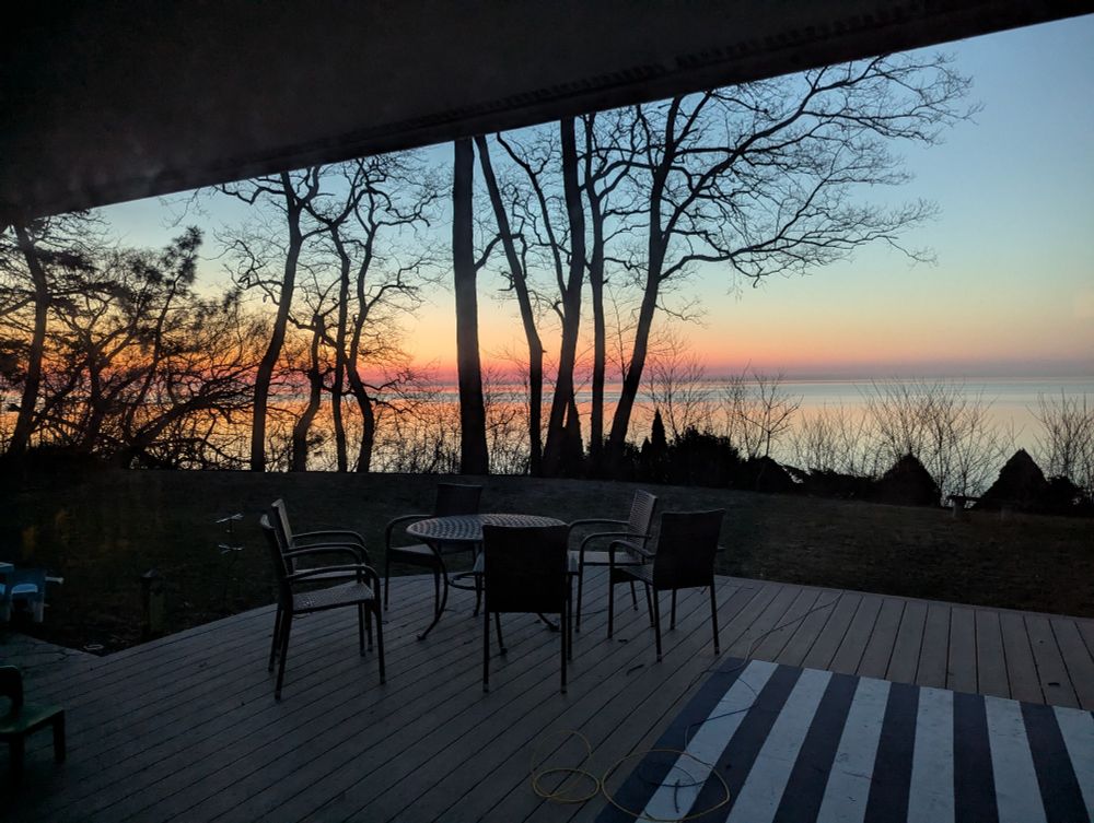 Colorful sunrise over a lake 