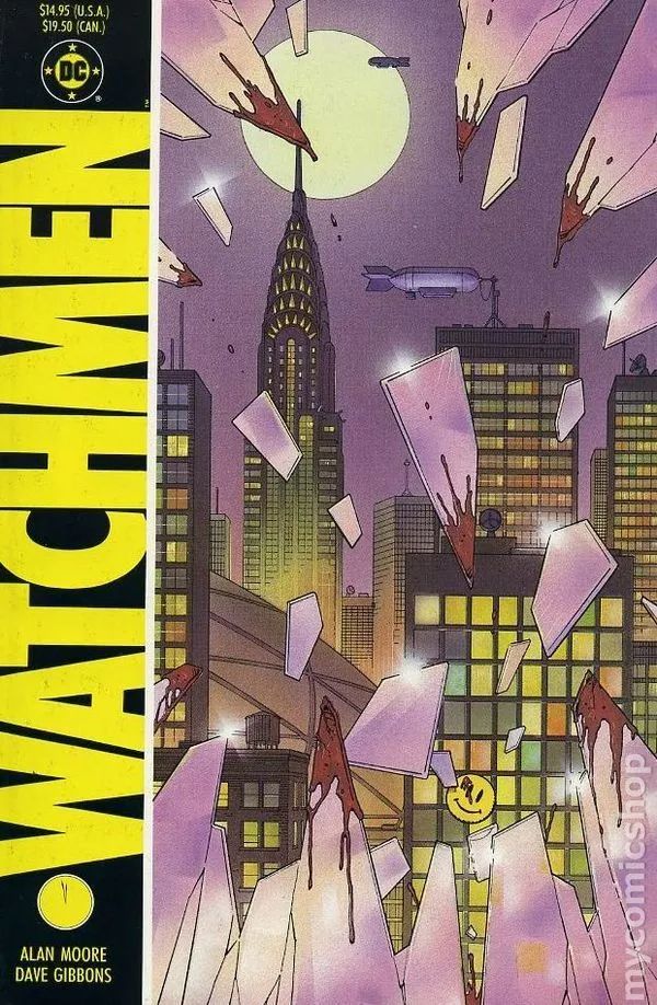 Watchmen 1st edition of the trade paperback comic book cover.