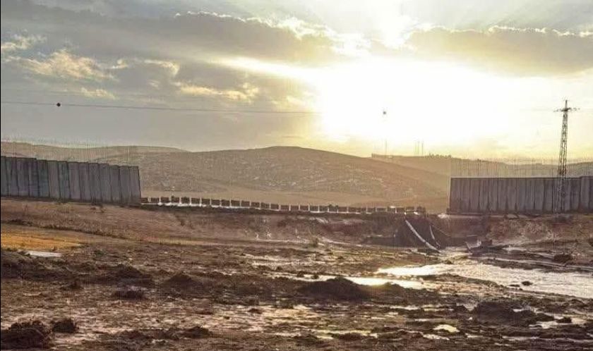 A picture showing a section of all missing in a hilly area with a pretty sunrise 