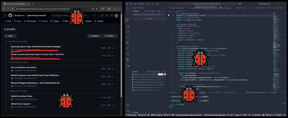 Two bugs fixed:

Bug Fix: Ignore Types That Reference External Packages

Import Location Bug Fixed, Import is Never Above "use client"