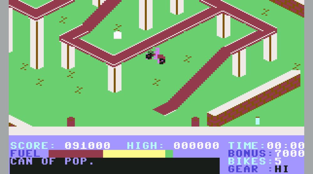 Screenshot of the Commodore 64 version of Action Biker