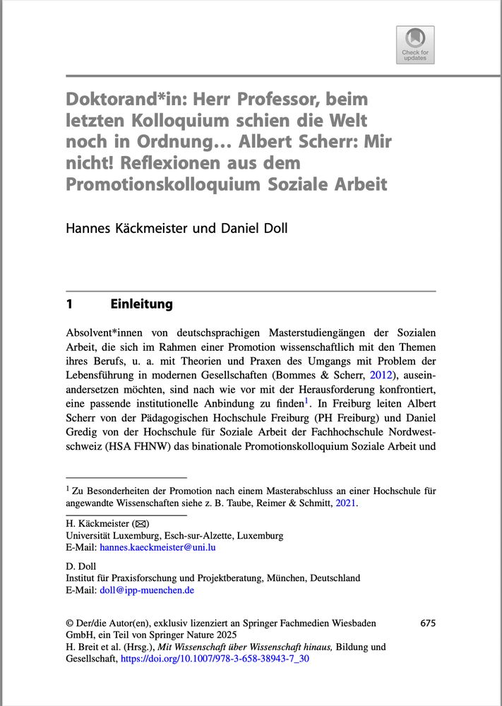 Screenshot der ersten Seite des Textes von Hannes Käckmeister und Daniel Doll 