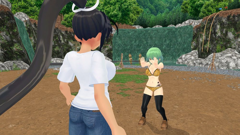 Originally made on Oct 6, 2021, Hikage striping Homura using Telekinesis for the Common Man move from Akiba's Trip Undead and Undressed ^w^

Hikage was tired of Homura's crab puns🦀🦀🦀