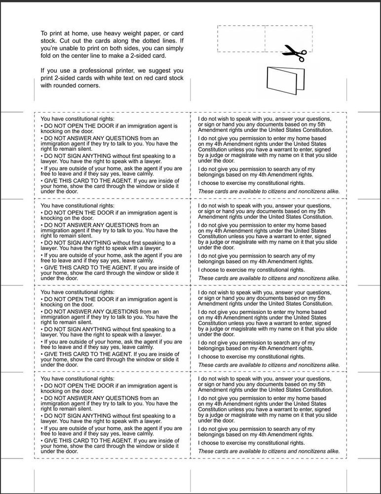 This is a printout that has different sections that you can print out and cut out

It constitutional rights are listed on

