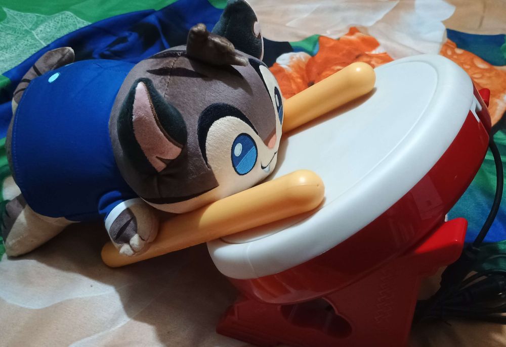 Rocky Tater playing with the Taiko Controller