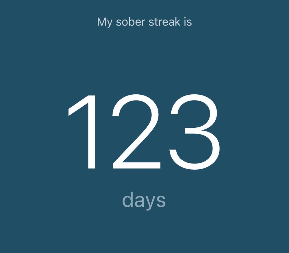 Photo of days sober with a large 123 days central 