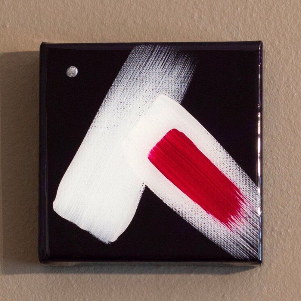 photo of abstract brush-stroke painting on canvas