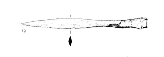 A Type E spearhead recovered as part of the metal hoard from Nazeing, Essex.