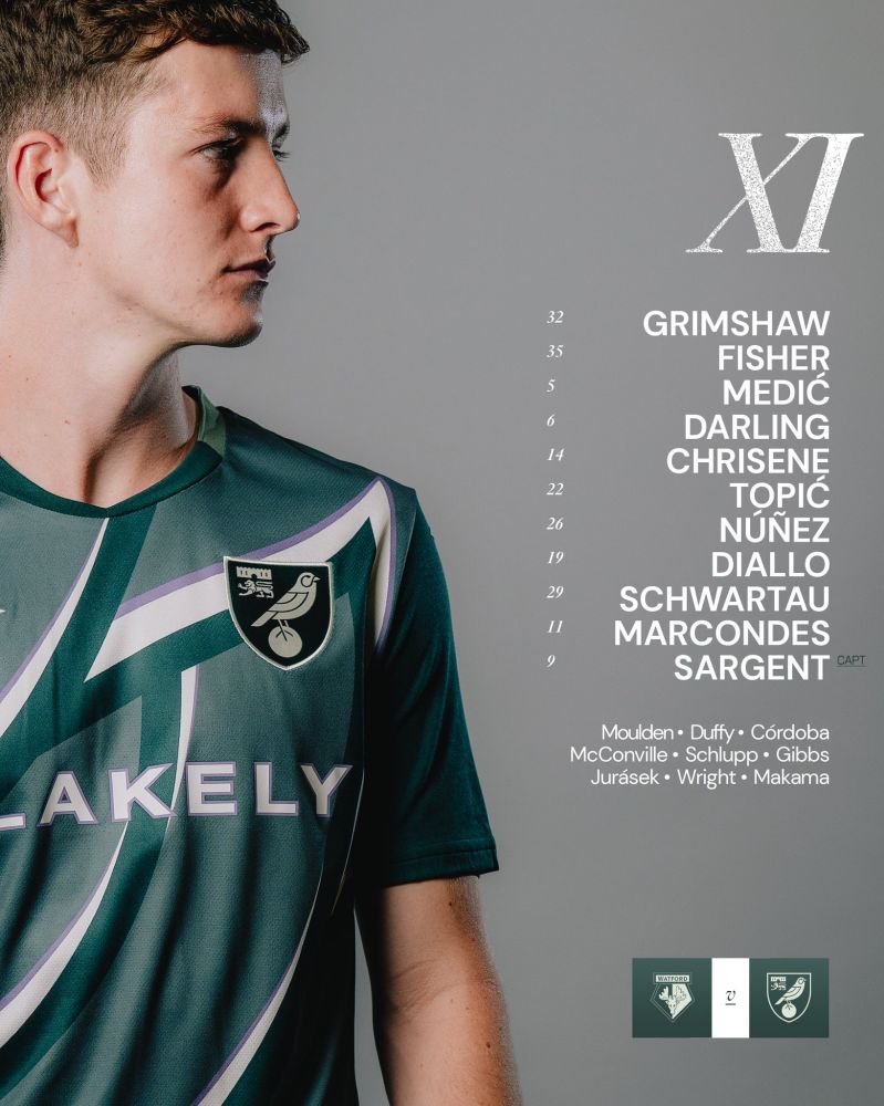 Norwich City starting XI v Watford.

#NCFC