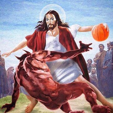 A visual depiction of Jesus crossing up Satan, as told in ... um ... the Gospel of ... Rasheed