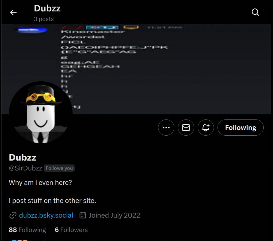 Screenshot of Dubzz's Twitter banner. It's a discord screenshot of me misspelling the Wordle command