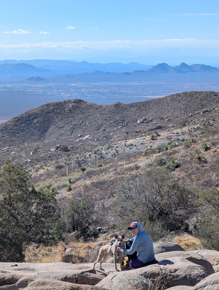 Theresa and Bruce look out towards the Doña Ana Mountains from the Organ Mountains 