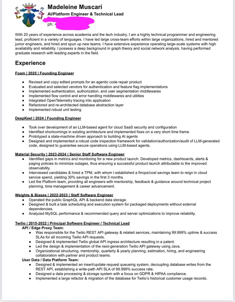 Page 1 of my resume