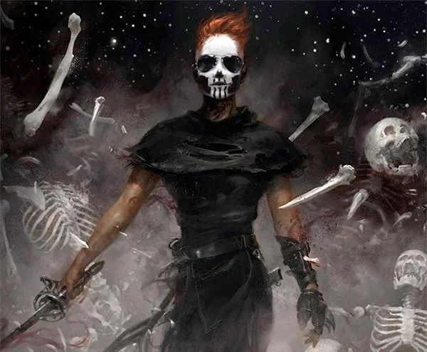 The Locked Tomb-series' Gideon Nav, as depicted on the cover of Gideon the Ninth.