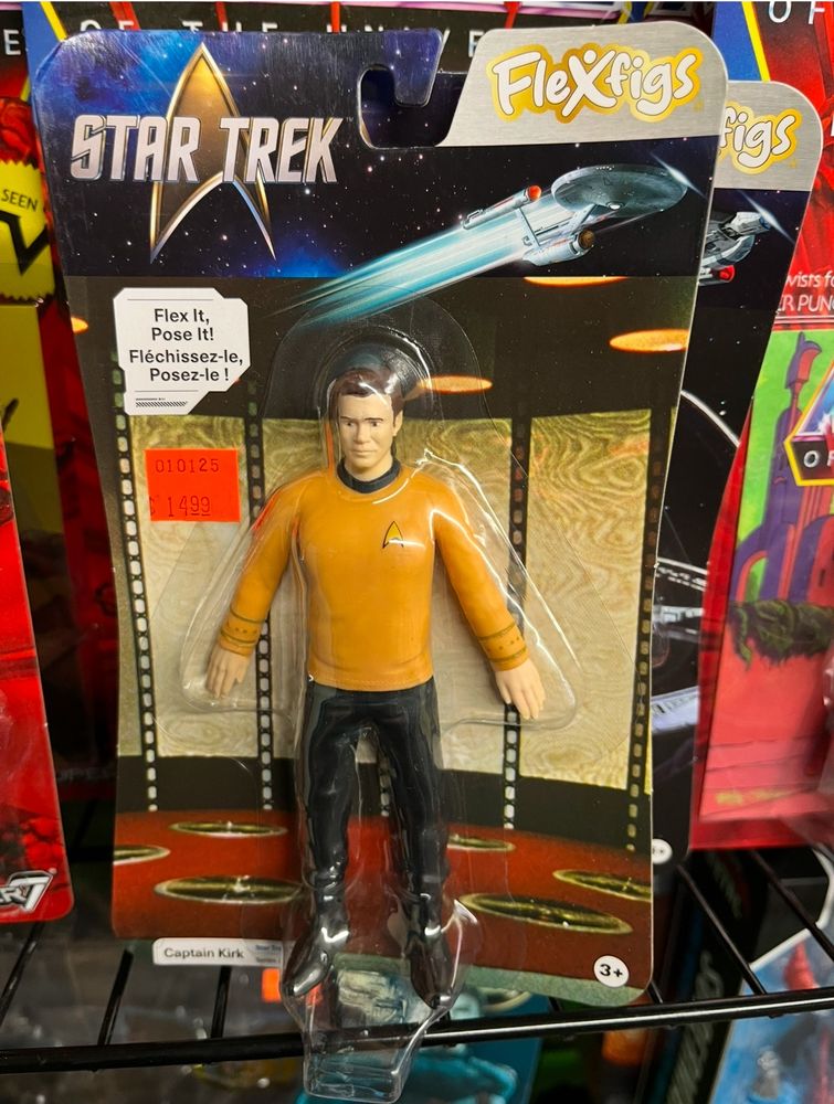 Bendy figure by FlexFigs of Captain Kirk from STAR TREK. 
