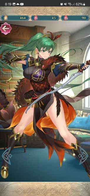 Lyn from the fire emblem heroes game, a fan-favourite character who has become increasingly changed in spinoffs for blatant fanservice. in this art, she has a very large bust