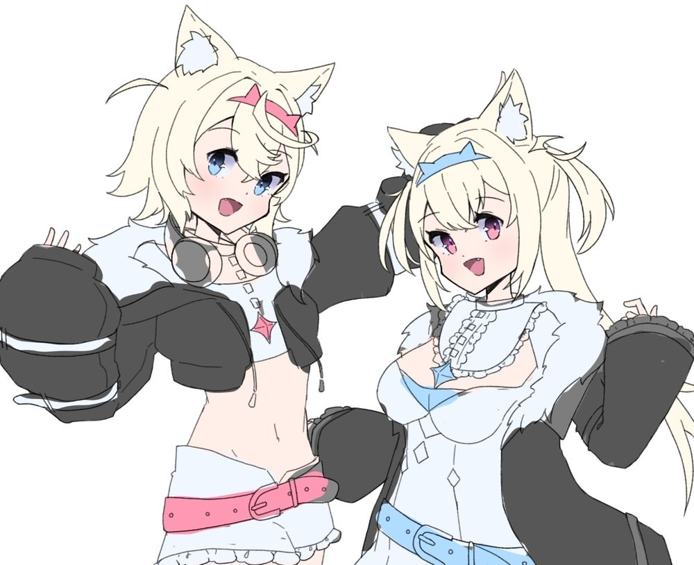 cropped wip of Fuwamoco of hololive English. lines and colour are not particularly clean at this point