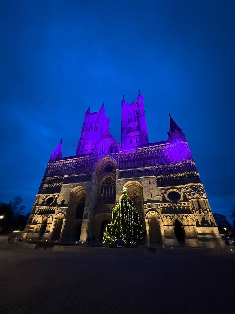 An illuminated Lincoln Cathedral 