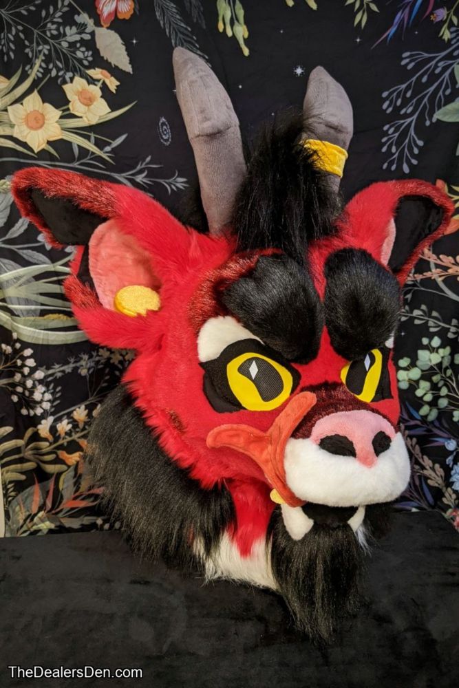 UV Reactive Jersey Devil Fursuit Head + Tail