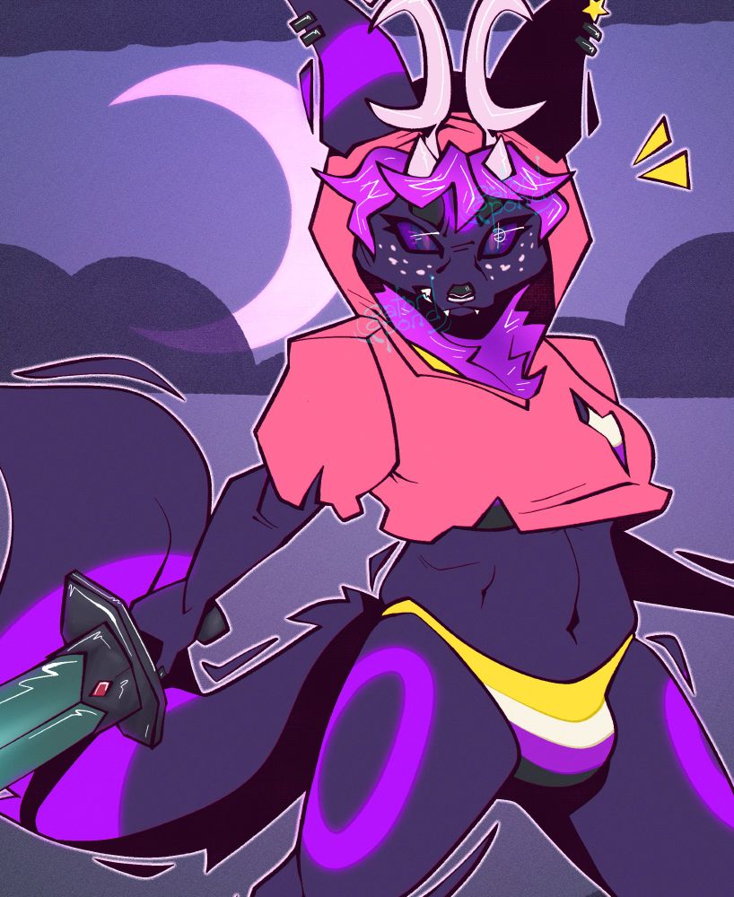 details from previous image, zoomed in on the character