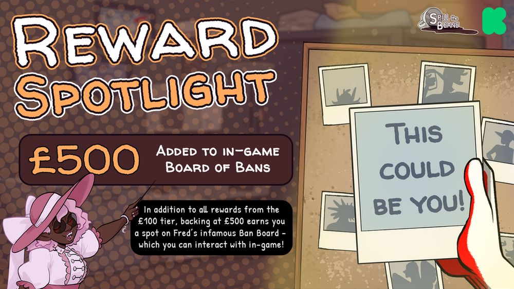 Reward spotlight graphic highlighting the Banned From The Bean tier - £500