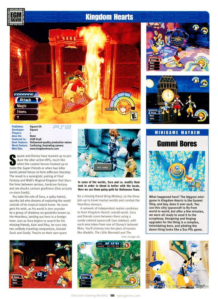 EGM review of Kingdom Hearts. Scan by Retromags.