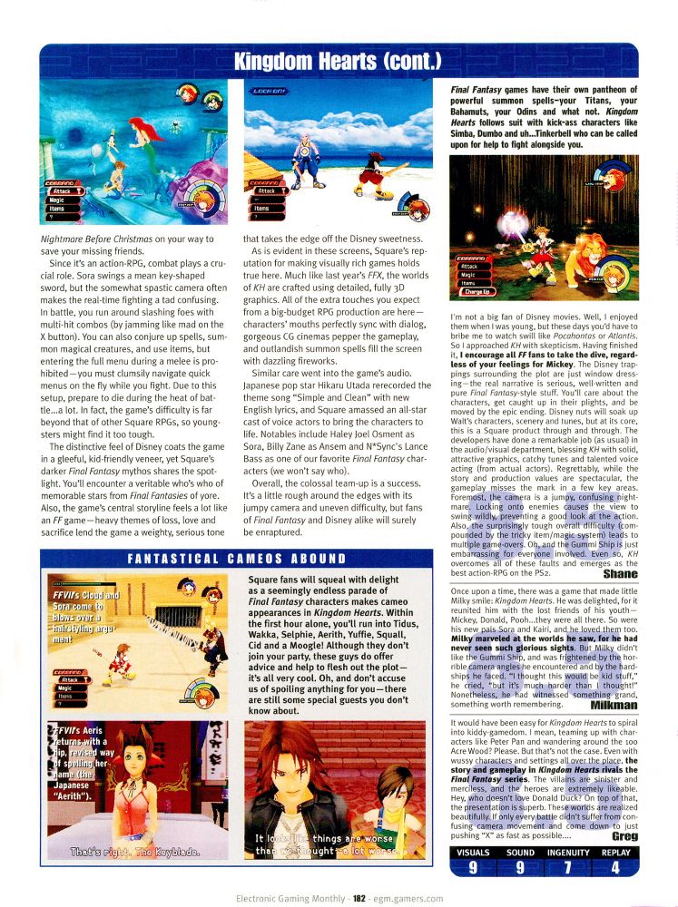 EGM review of Kingdom Hearts. Scan by Retromags.