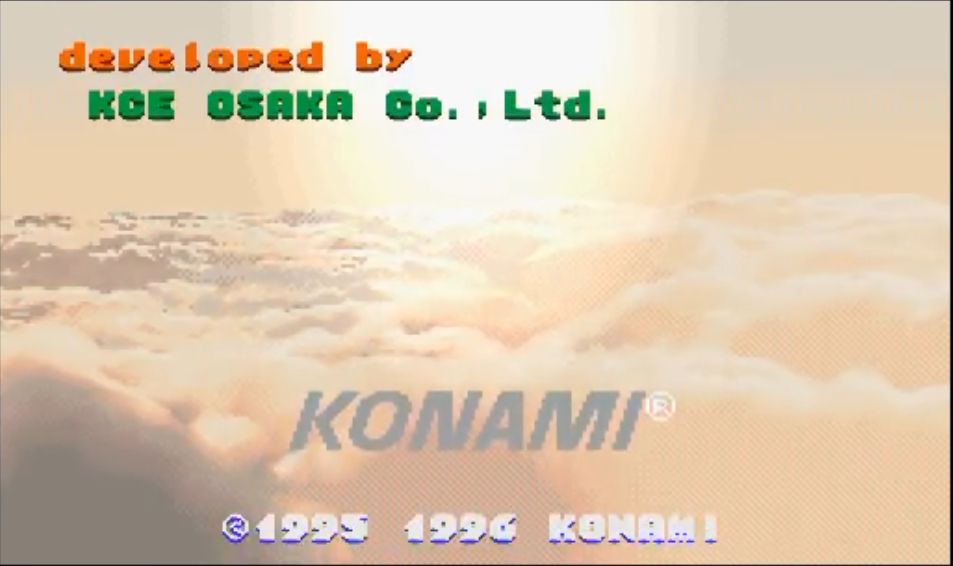 End credits of Jikkyou Oshaberi Parodius: Forever with Me, showing KCE Osaka as the developers.
