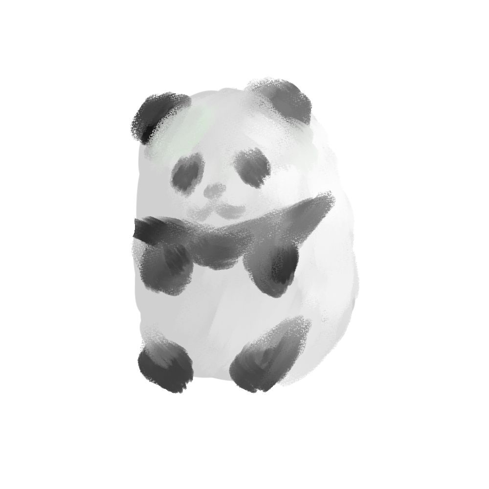 おにぎりみたいなぱんだの絵です