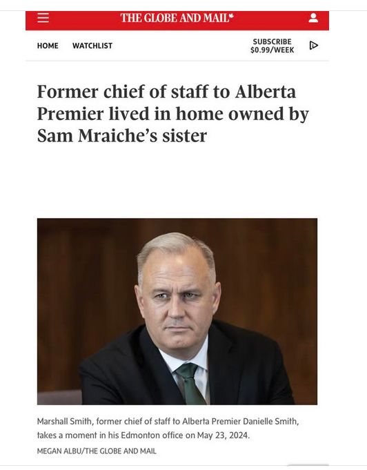 Former chief of staff to Alberta Premier lived in a home owned by Sam Mraiche's sister
