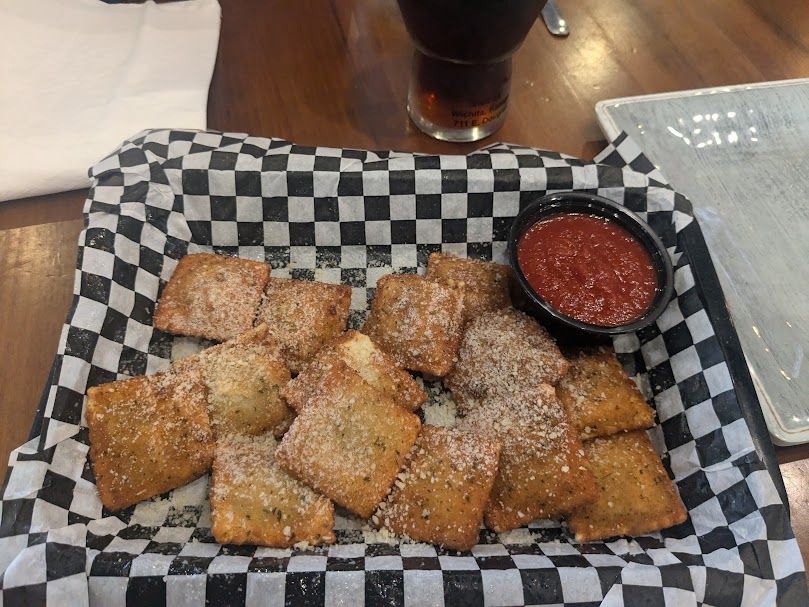 a whole lot of St. Louis toasted ravioli