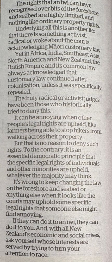 Extract from Matthew Hooton's Herald opinion column about the coalition and Hobson's Pledge thinking it's"a good idea to have another argument about race"