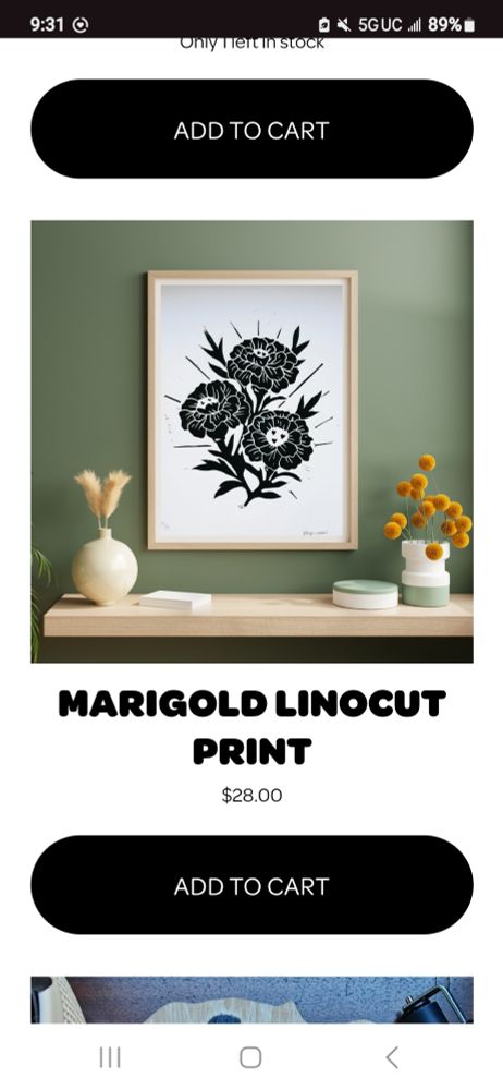 A linocut print of matigol flowers.