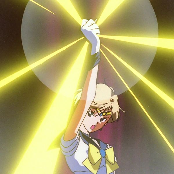 Sailor Uranus using her World Shaking attack 