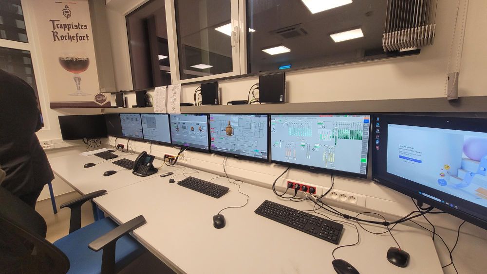 The computer screens at the Rochefort brewery.
