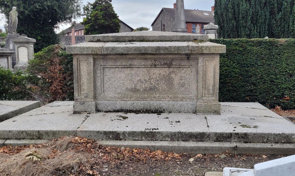 The Guinness family vault in Mount Jerome Cemetery, Dublin. Actually, only Benjamin Lee Sr and Anne from the show are buried here. Arthur Lee is in Raheny and Edward Cecil at Elveden. I can't find where Benjamin Lee Jr is buried, but presumably somewhere in England since that's where he lived.