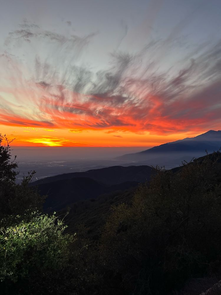 Sunset in the San Bernardino mountains, Dec 2024