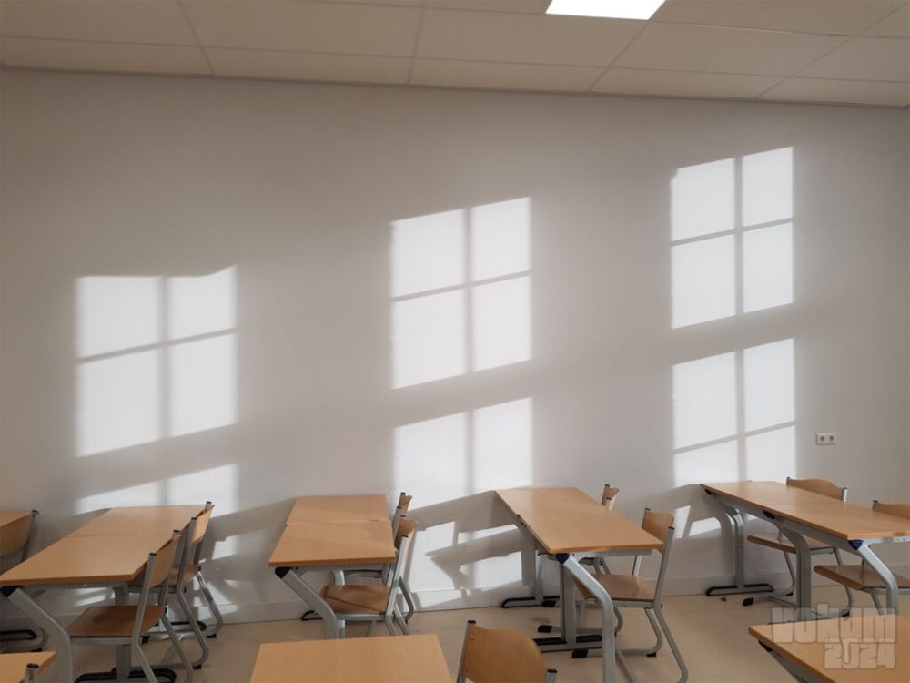 Classroom Windows in the Solid Wall