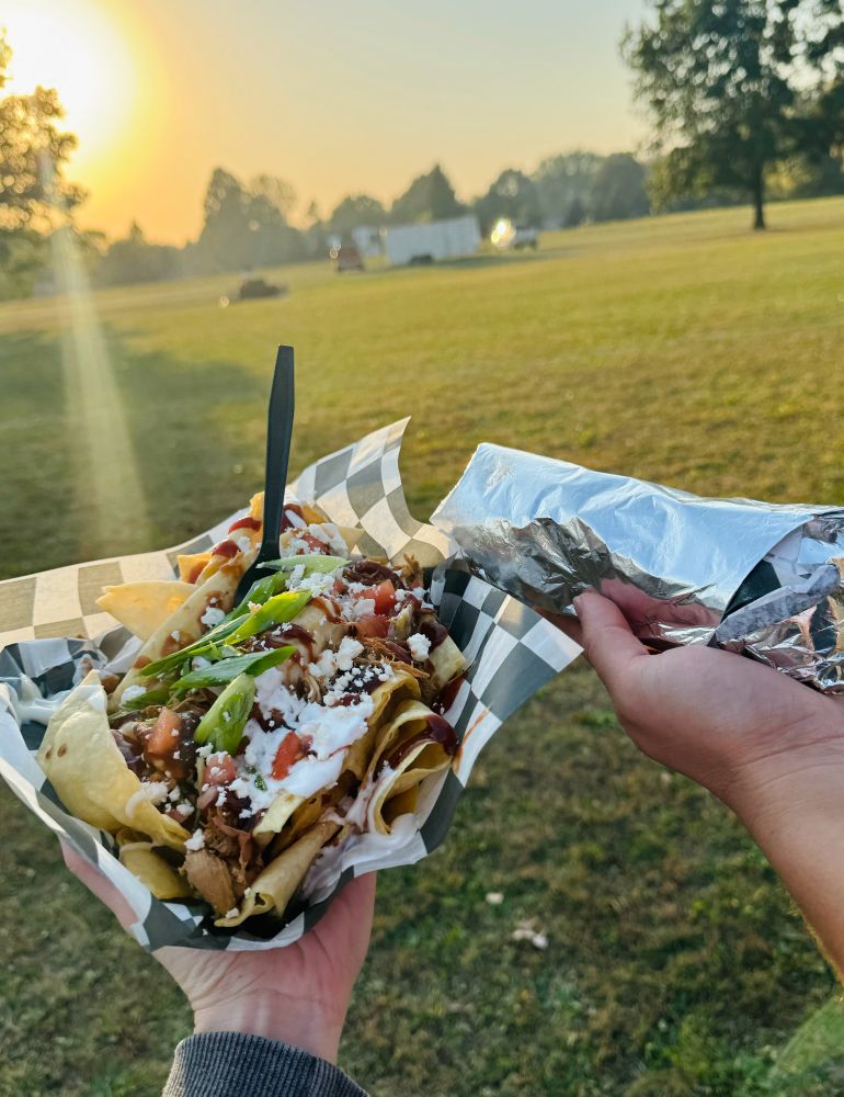 Nachos and a burrito. 