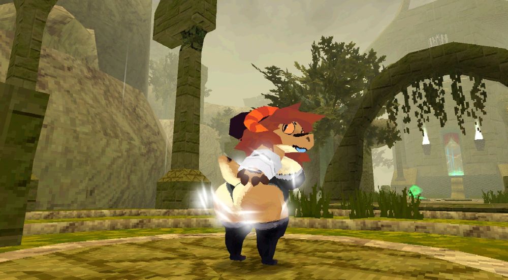 An Atlyss character slapping said ass