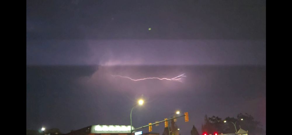 Lightning, looking northeast from the intersection of Brunette and Lougheed in Coquitlam 