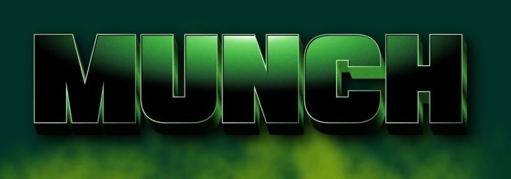 The word "munch" in Marvel's Incredible Hulk text motif