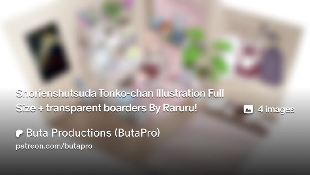 Shorienshutsuda Tonko-chan Illustration Full Size + transparent boarders By Raruru! | Buta Productions (ButaPro)