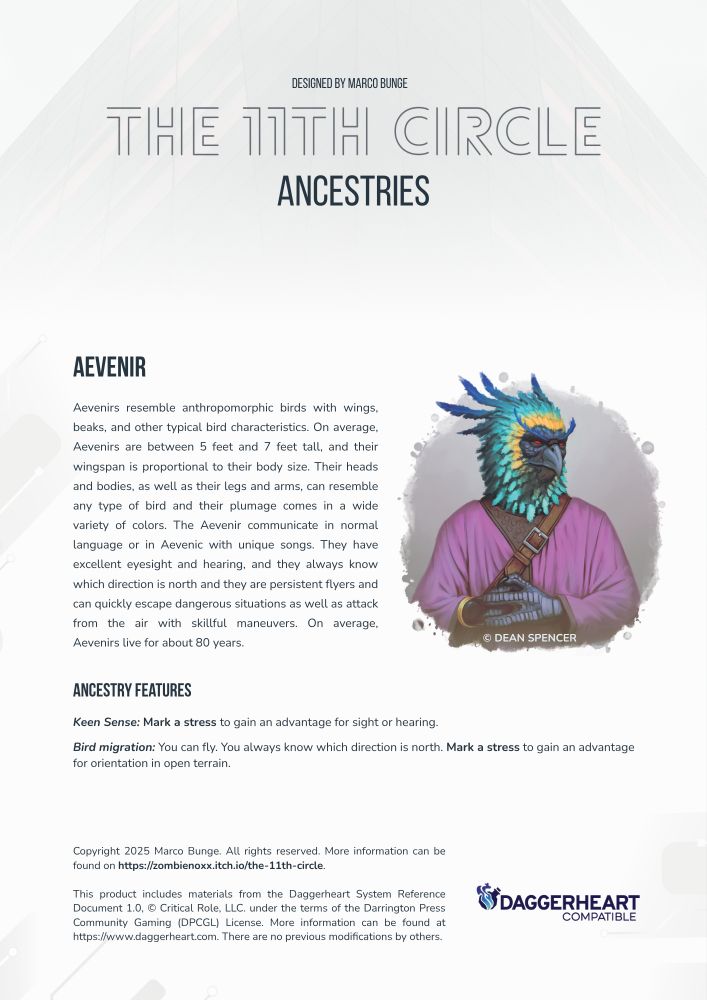 Daggerheart Ancestry - Aevenir