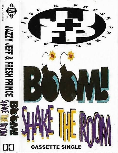 Cover for the single of "Boom Shake The Room" by Jazzy Jeff and the Fresh Prince.