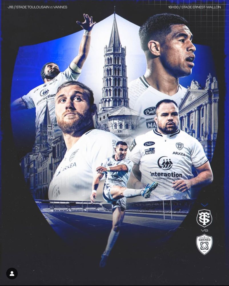 @RugbyClubVannes - affiche de la rencontre contre le Stade Toulousain