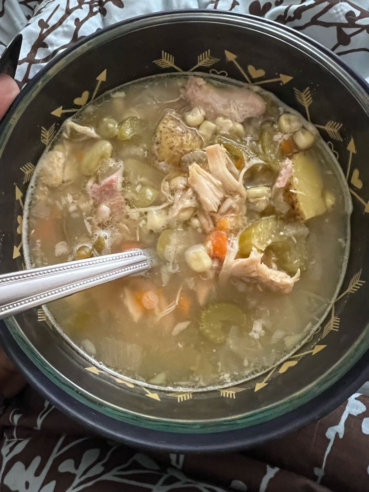 Pic of delish homemade chick soup