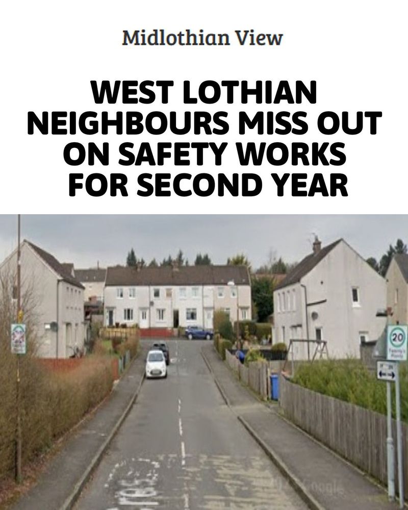 Midlothian View article: West Lothian neighbours miss out on safety works for second year