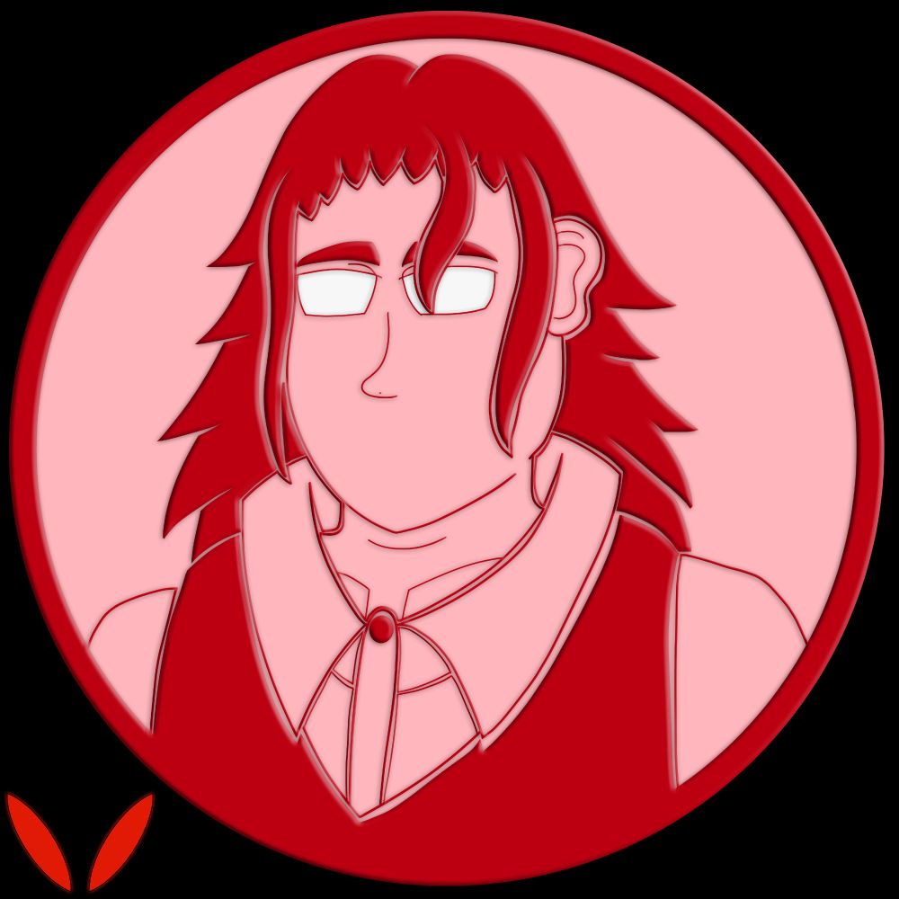 Token for a masc humanoid book OC, with long hair and wearing a suit and vest.