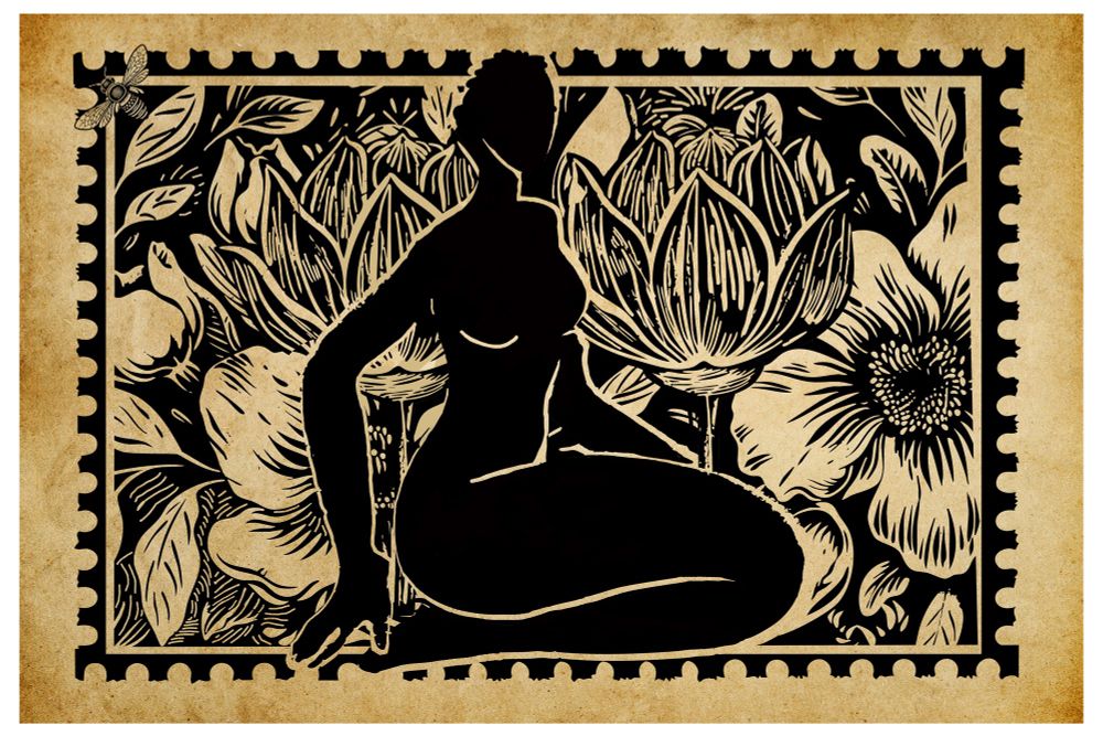 Incur design, woman with flowers